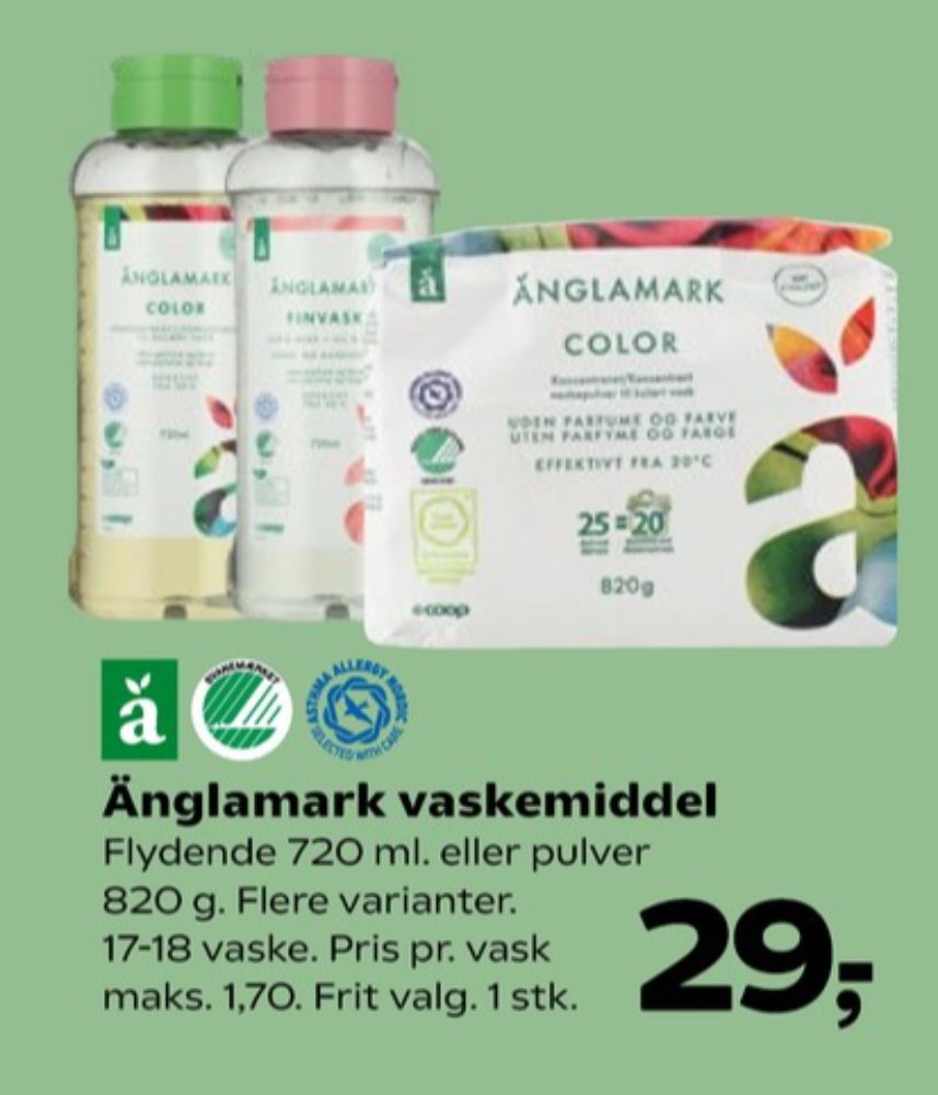 Änglamark, Vaskepulver
