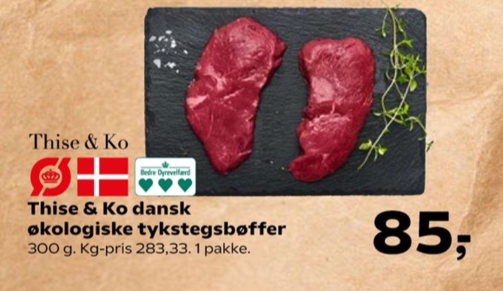 Thise & Ko, Oksetykstegsbøffer