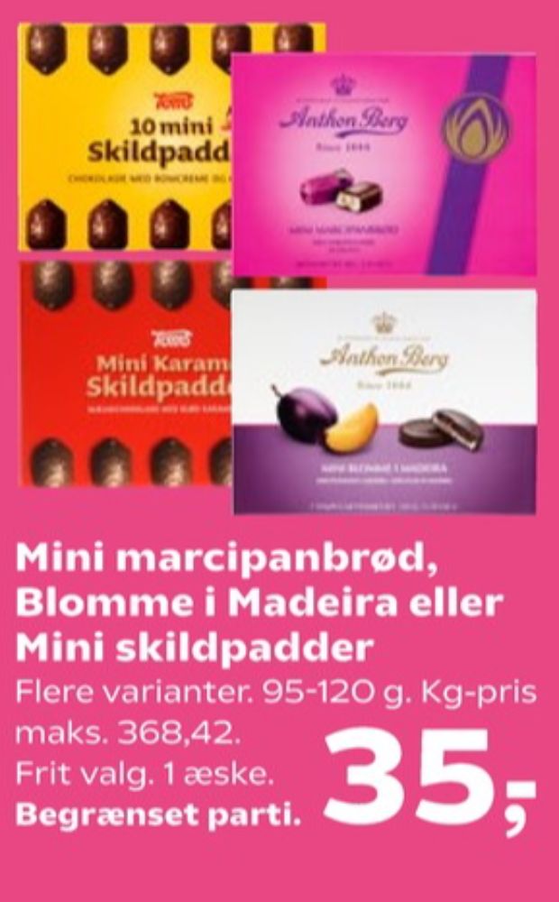 Anthon Berg, Marcipantærter Mini Blomme i Maderia