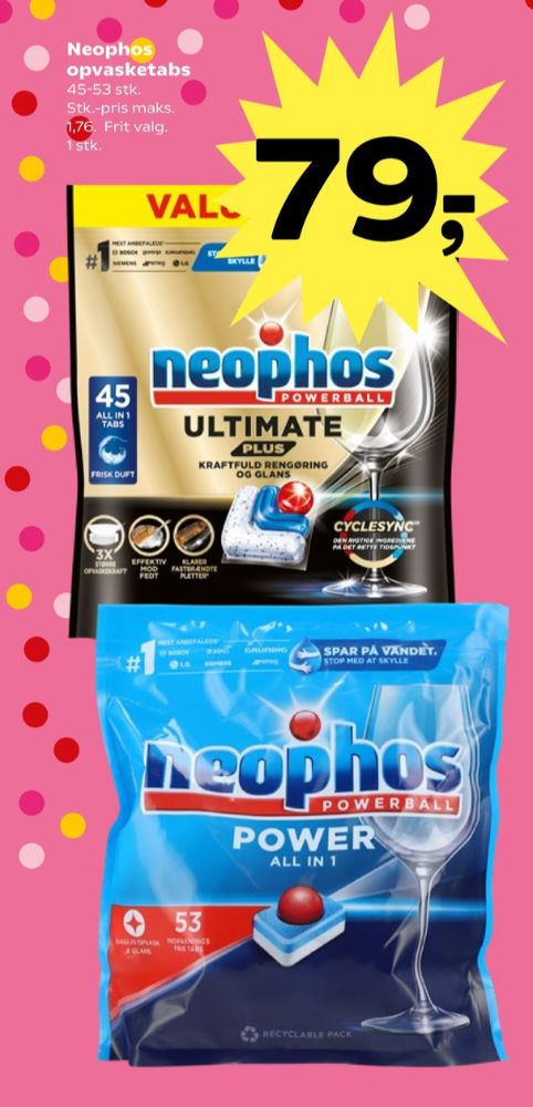 Neophos, Maskinopvask-tabs