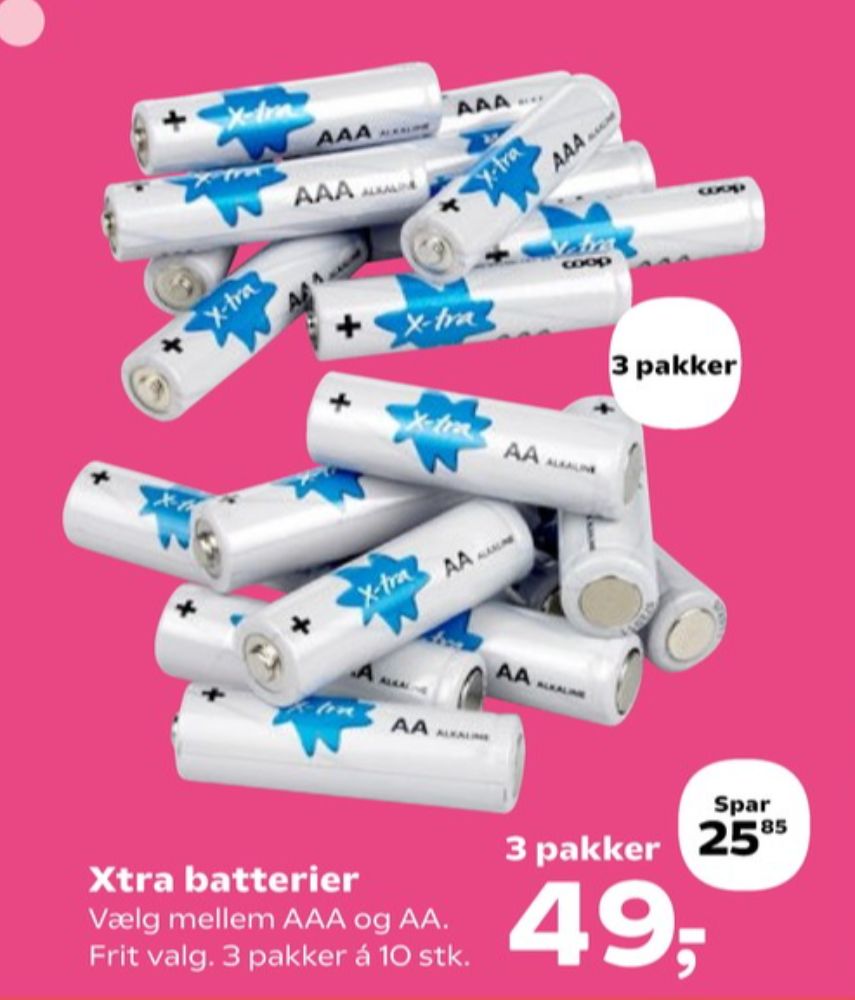 Xtra, Batterier