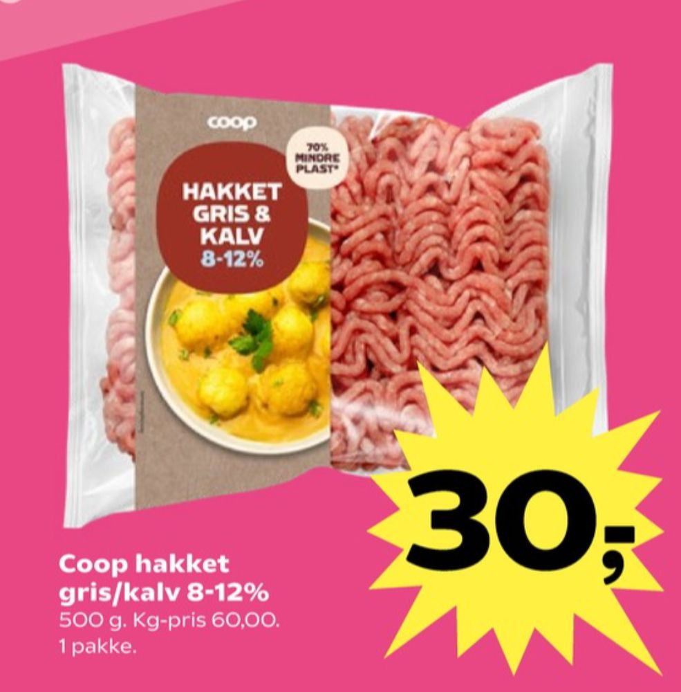 Coop, Hakket kalv og grisekød 8-12%