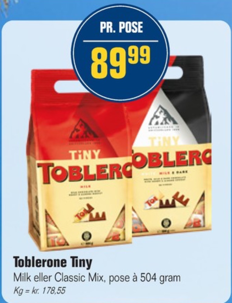 Toblerone Tiny, Chokolade Milk White Crunchy Almonds