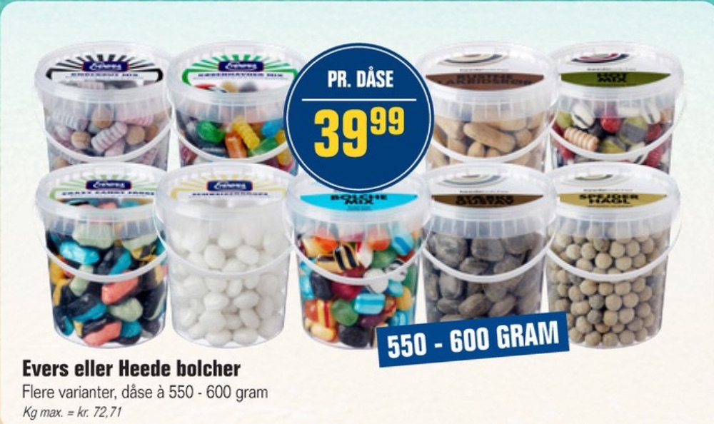 Evers Schweizerdrops, Bolsjer