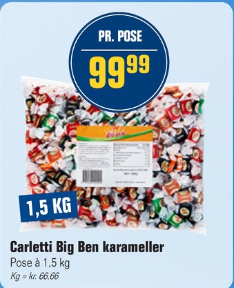 Carletti Big Ben, Karameller Blandede