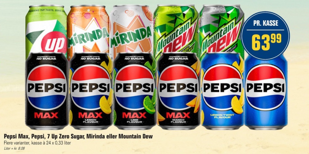 Pepsi Max Lemon, Cola 24 pk.