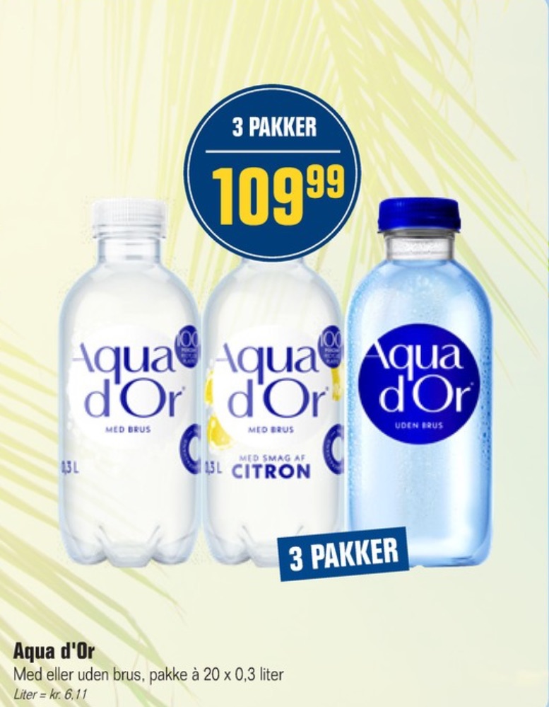 Aqua d'Or, Mineralvand med brus Citron 20 pk.