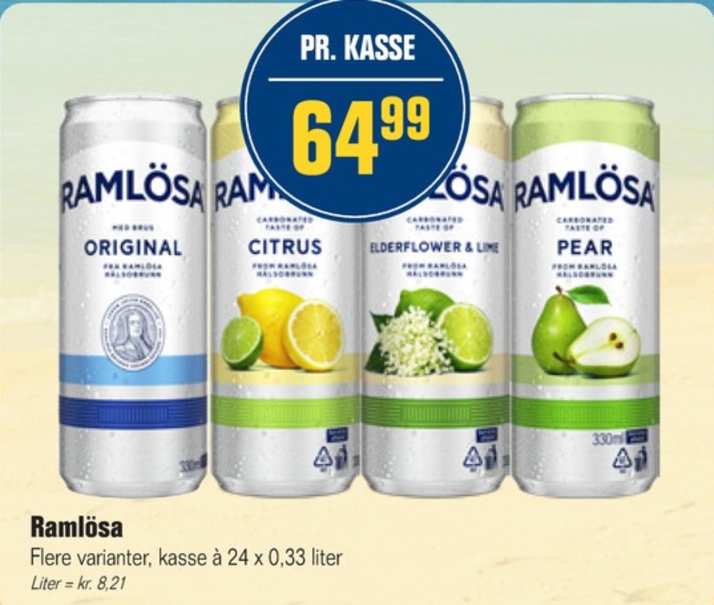 Ramlösa Hyldeblomst & Lime, Mineralvand med brus 24 pk.