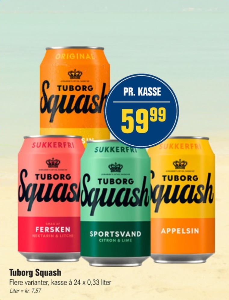 Tuborg Squash, Appelsinsodavand Sukkerfri 24 pk.