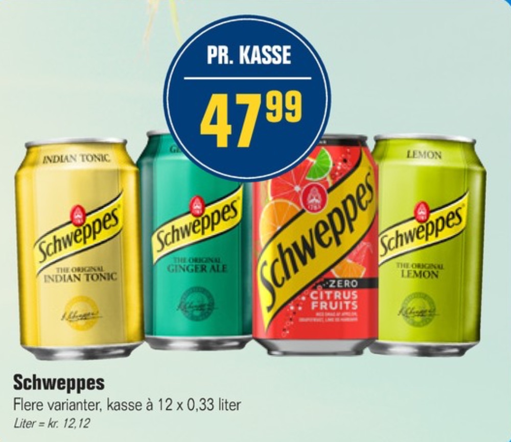 Schweppes Lemon, Lemonsodavand 12 pk.