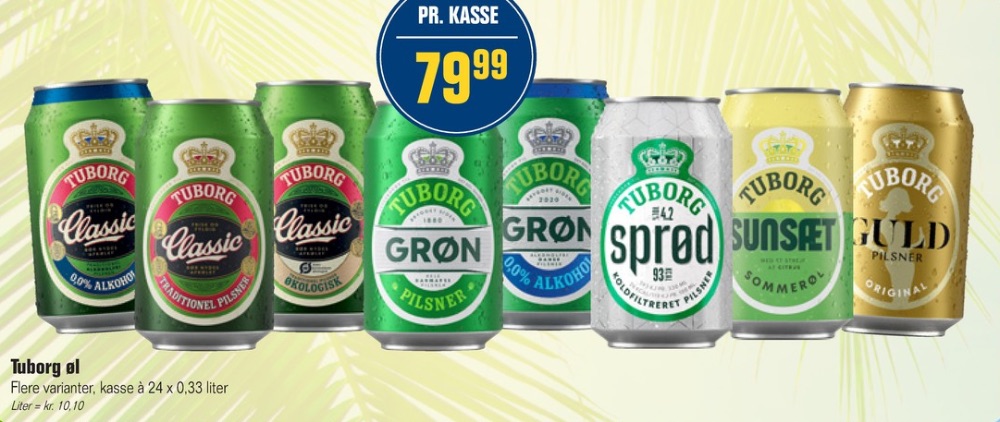 Tuborg Grøn Sunsæt, Øl 24 pk.