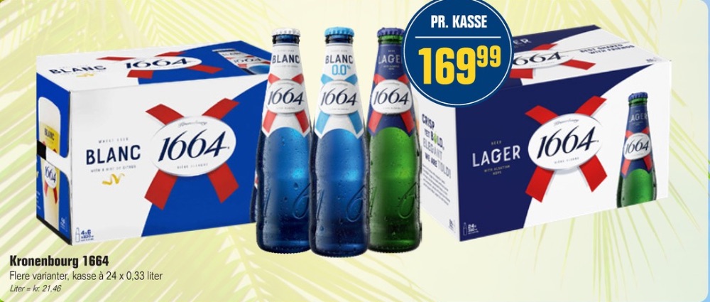 Kronenbourg 1664 Blanc 0,0%, Øl - Alkoholfri 24 pk.