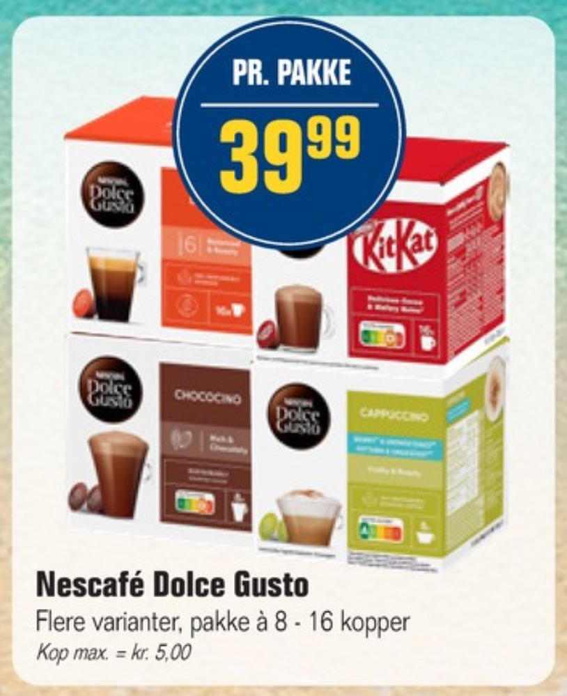 Nescafe Dolce Gusto Cappuccino, Kaffekapsler