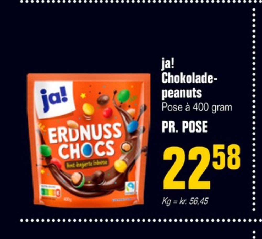 ja!, Chokoladepastiller Peanut