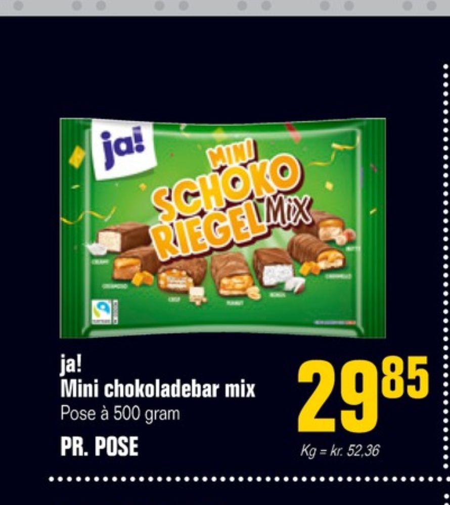ja!, Chokoladebar Mini Schoko Riegel Mix