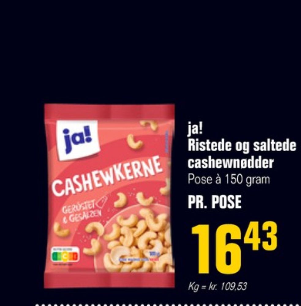 ja!, Ristede og saltede Cashewnødder