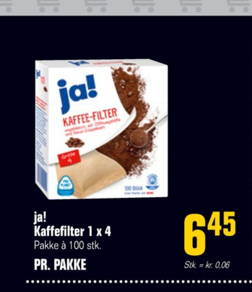 ja!, Kaffefiltre