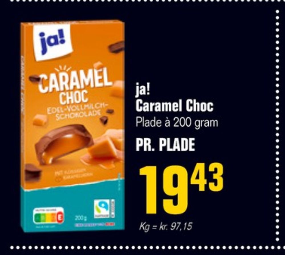 ja! Caramel Choc, Chokoladeplade 