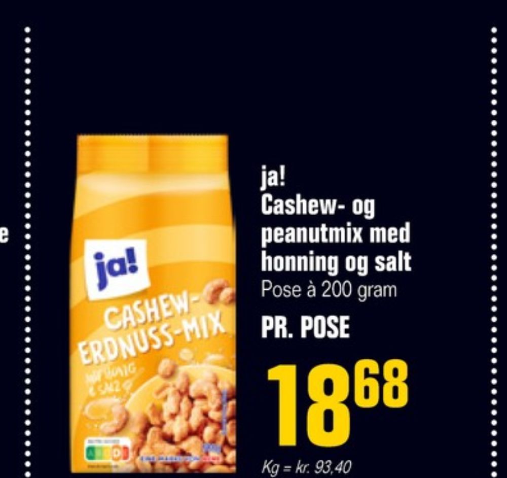 ja!, Cashew- og Peanutmix med Honning og Salt