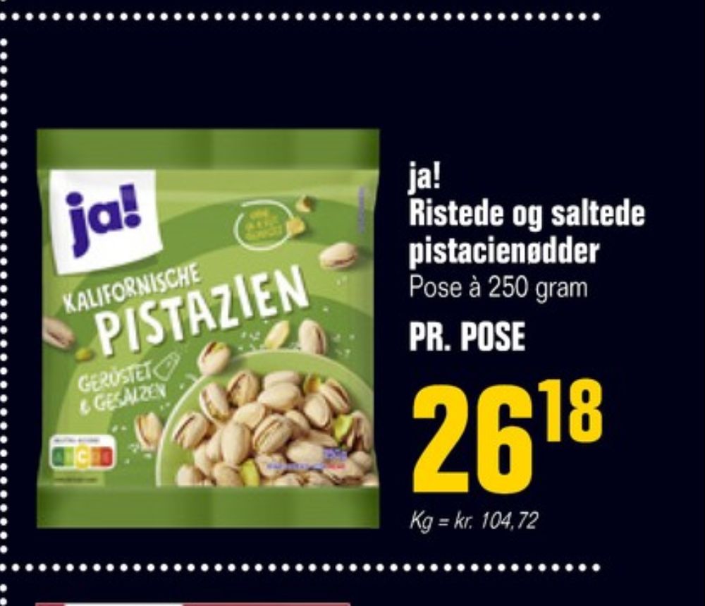 ja!, Ristede og saltede Pistacienødder