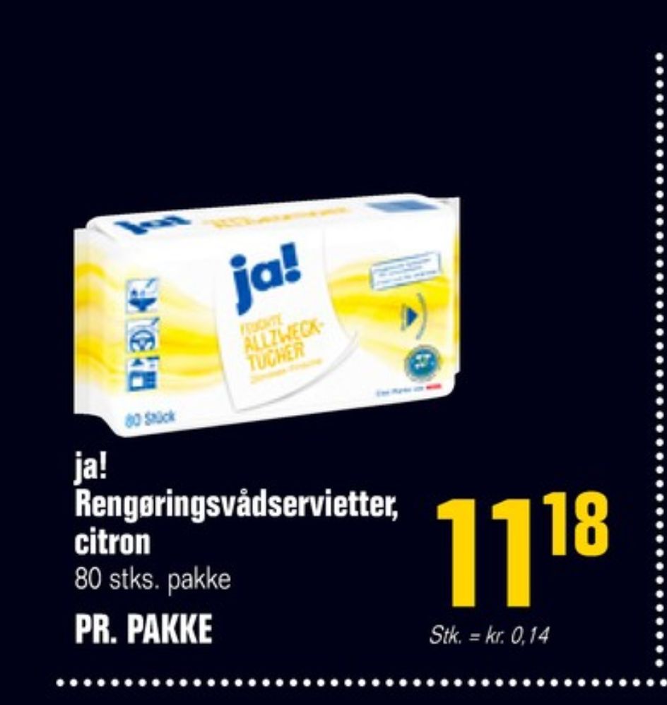 ja!, Rengøringsvådservietter