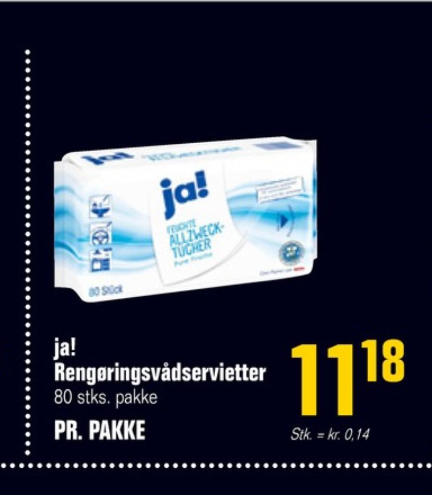 ja!, Rengøringsvådservietter