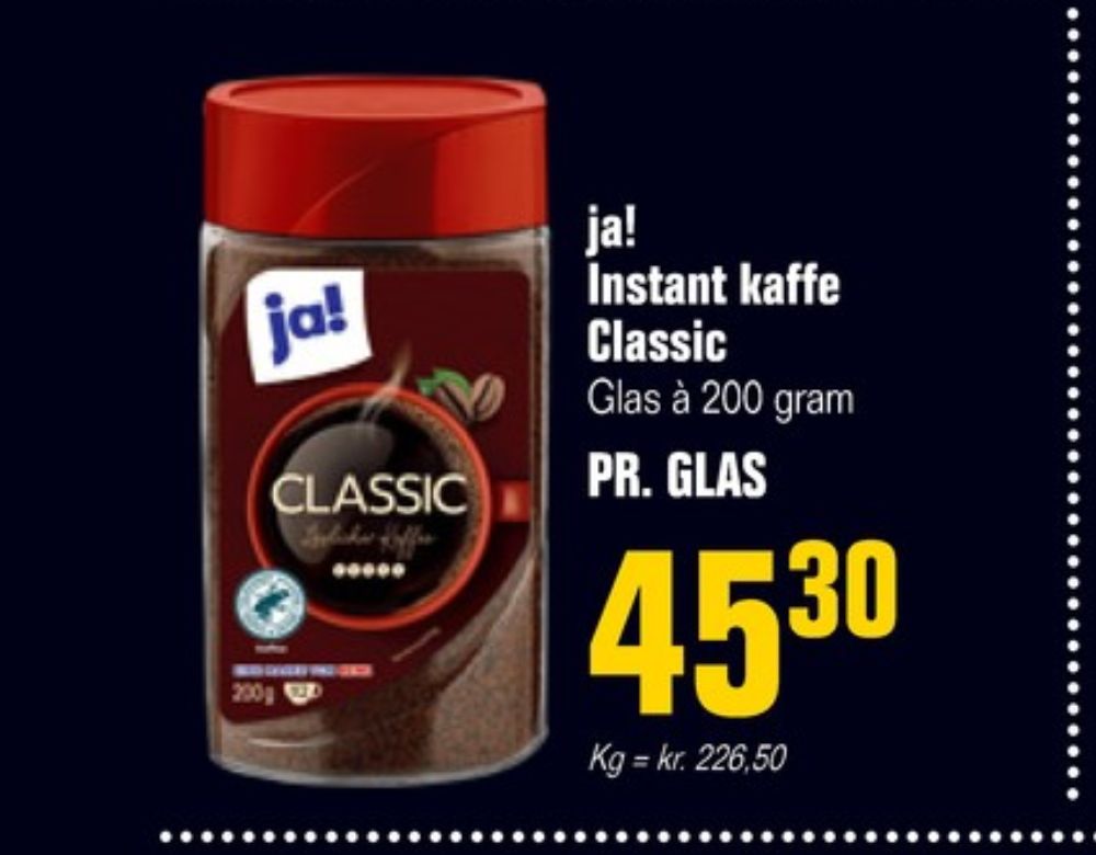 ja! Classic, Instant Kaffe