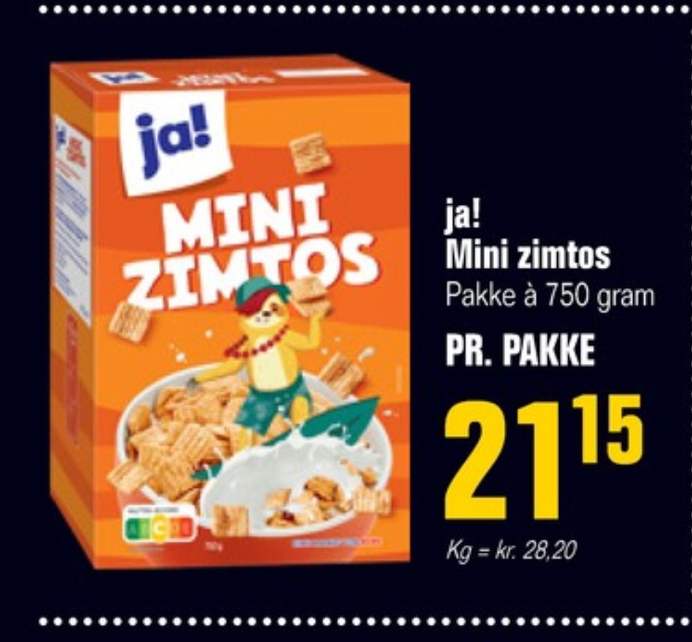ja! Mini Zimtos, Morgenmadsprodukt