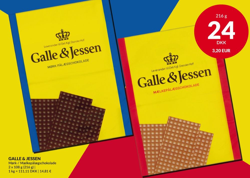 Galle & Jessen, Pålægschokolade Mælk