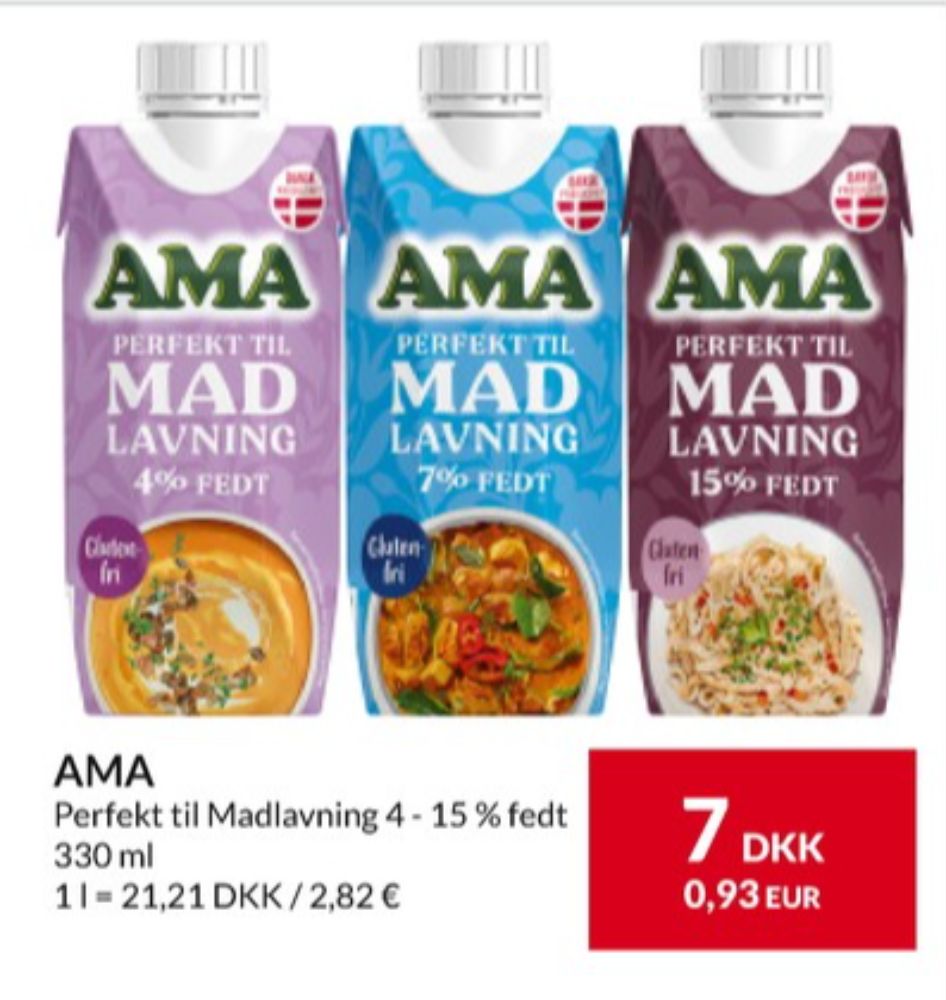 Ama, Madlavningsfløde 4%