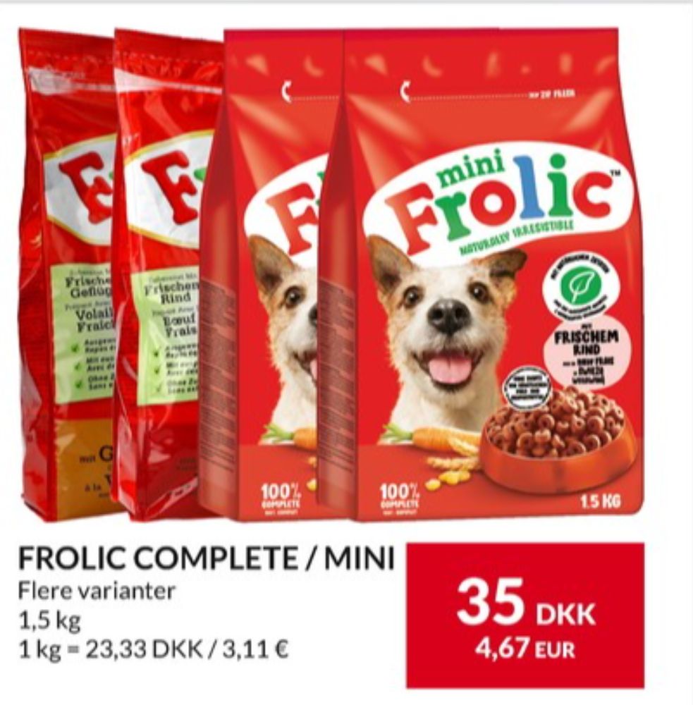 Frolic, Hundefoder