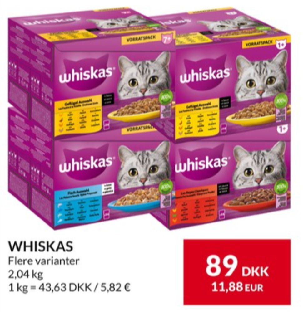 Whiskas, Kattefoder
