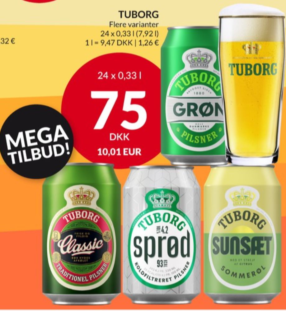 Tuborg Grøn Sunsæt, Øl 24 pk.