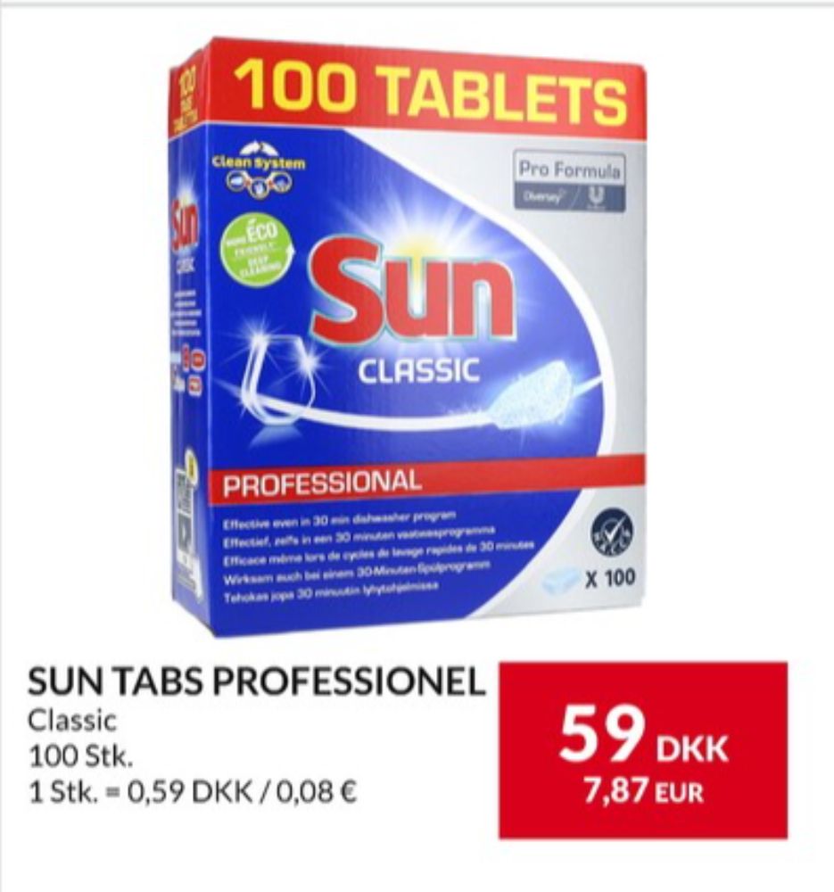 Sun, Maskinopvask-tabs