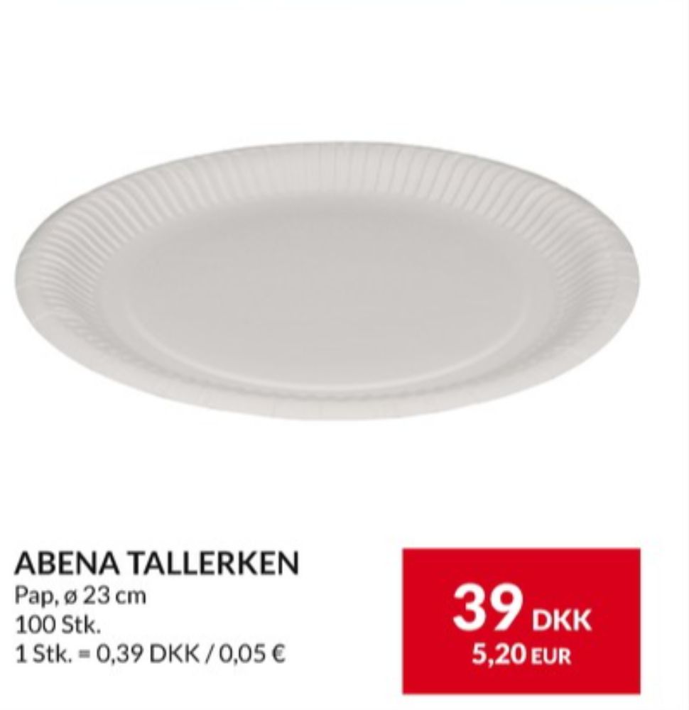Abena, Engangstallerkner