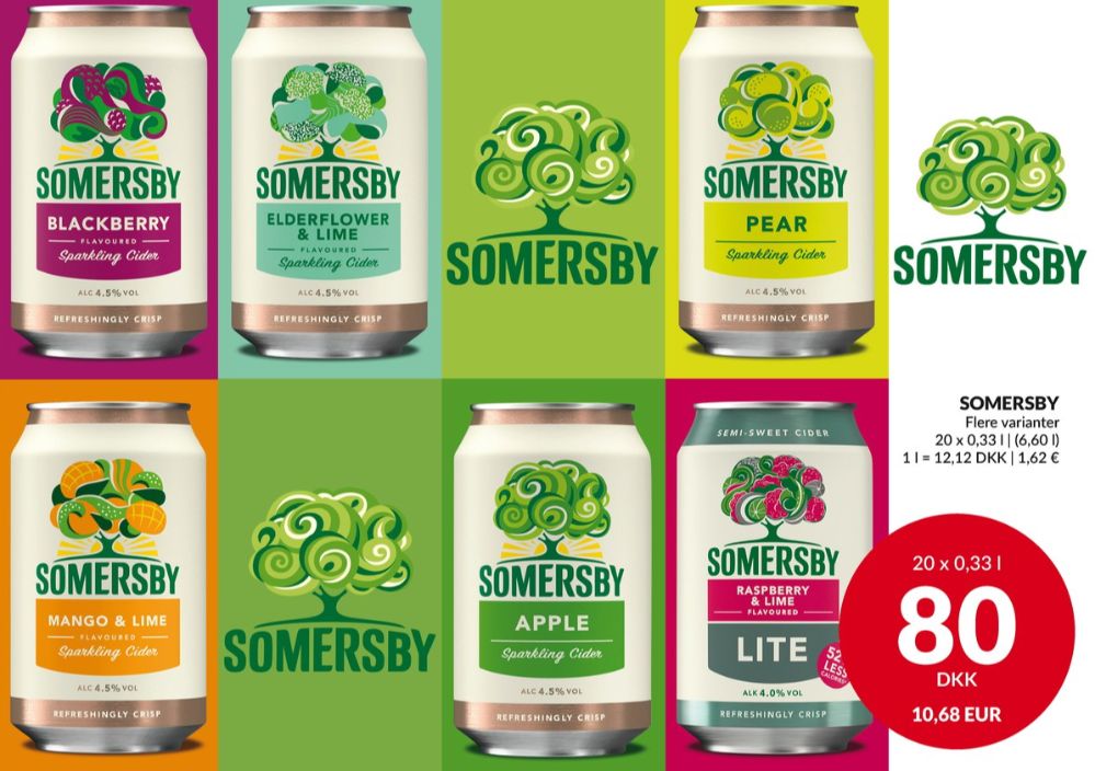 Somersby Raspberry & Lime Lite, Raspberry & Lime Lite 20 pk.