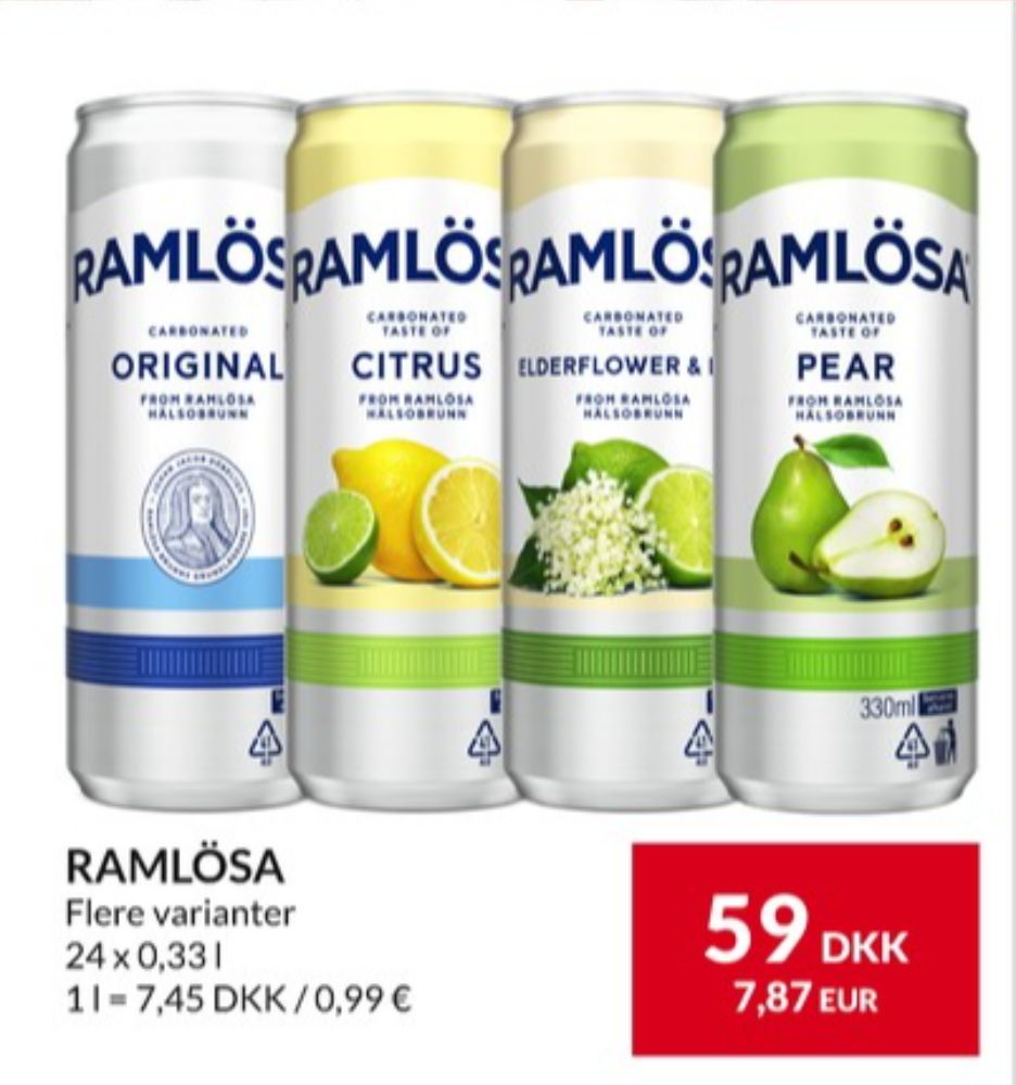 Ramlösa Hyldeblomst & Lime, Mineralvand med brus 24 pk.