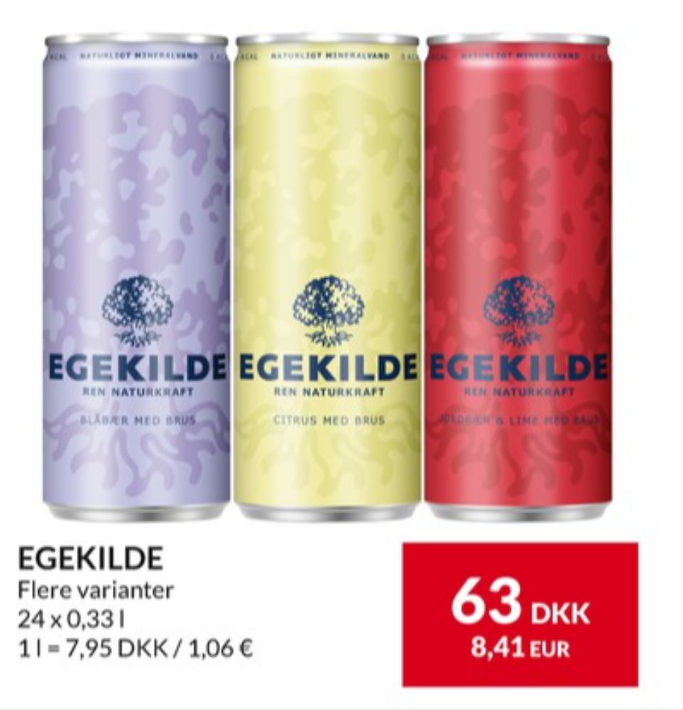 Egekilde Blåbær, Mineralvand med brus 24 pk.