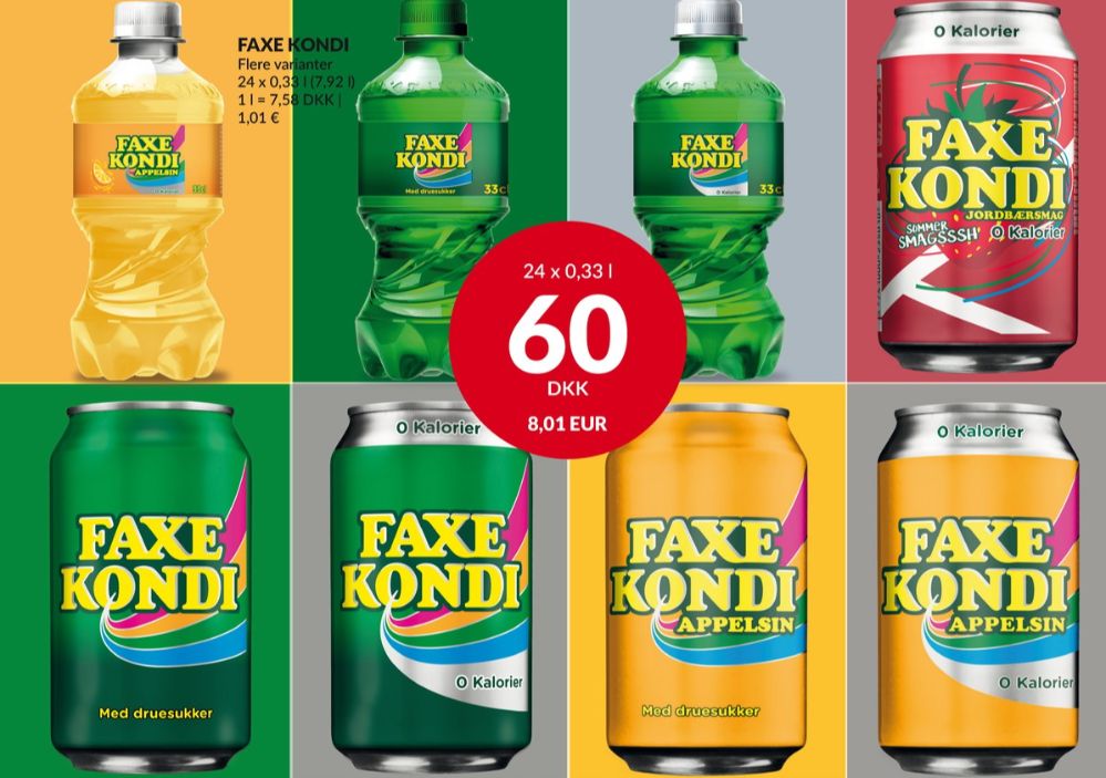 Faxe Kondi 0 Kalorier Appelsin, Appelsinsodavand 24 pk.