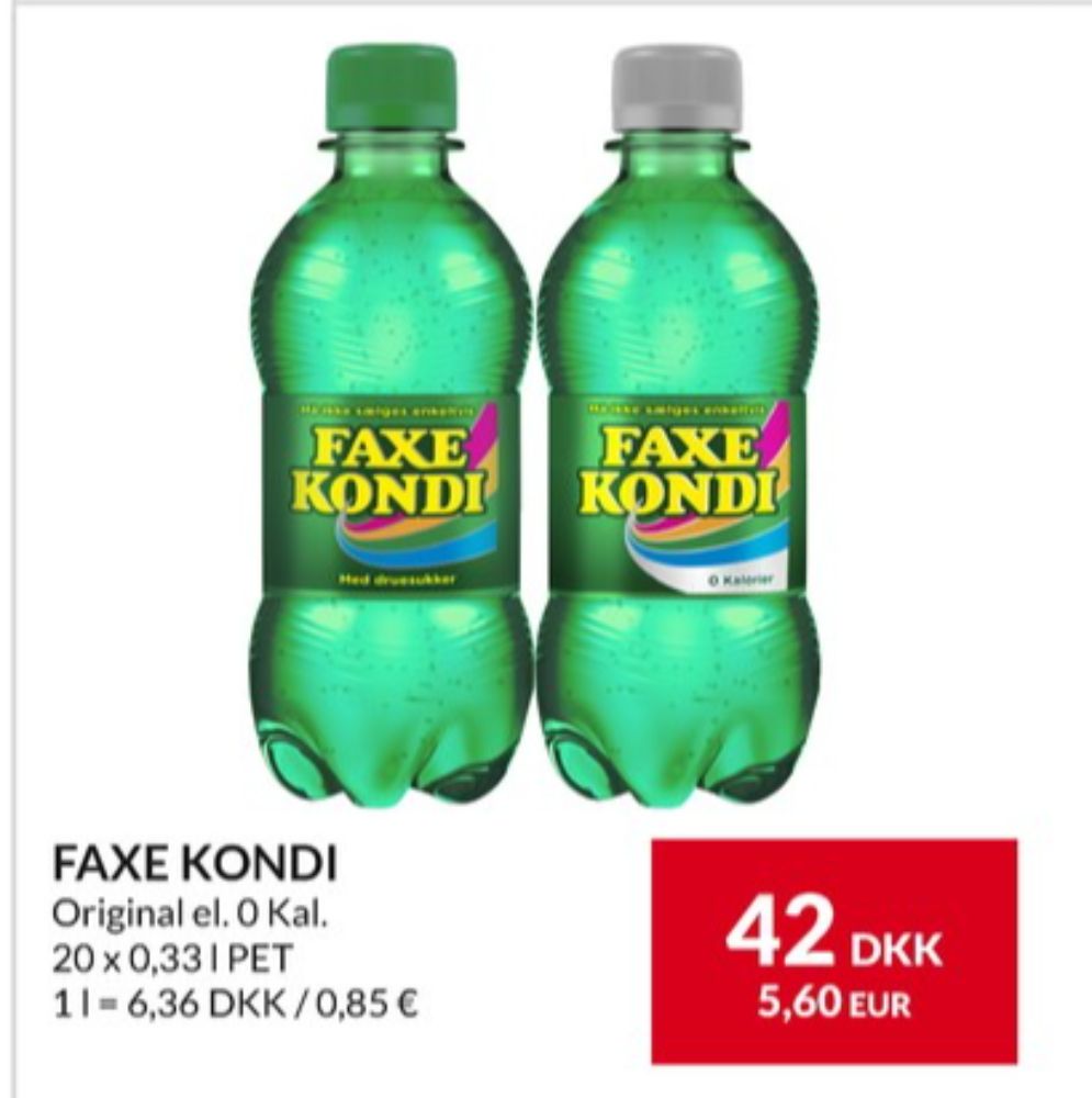 Faxe Kondi 0 Kalorier, Sportssodavand 20 pk.