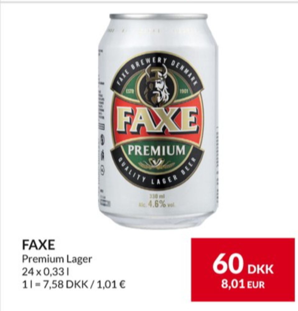 Faxe Premium, Øl 24 pk.