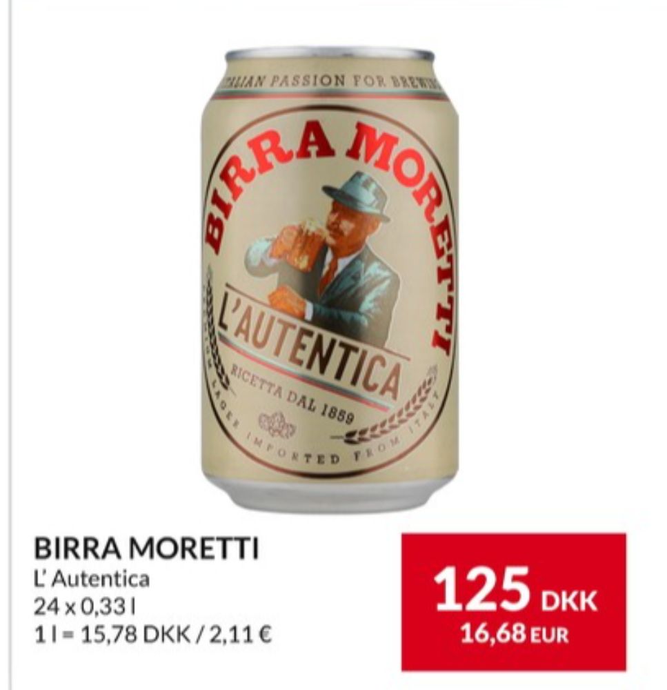 Birra Moretti, Specialøl 24 pk.