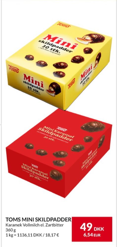 Toms Mini Karamel Skildpadder, Chokoladeskildpadder