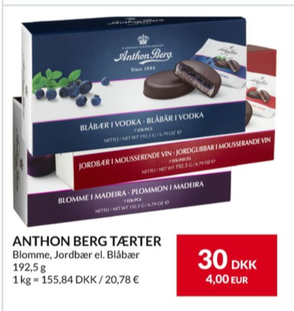 Anthon Berg, Marcipantærter Jordbær i Champagne