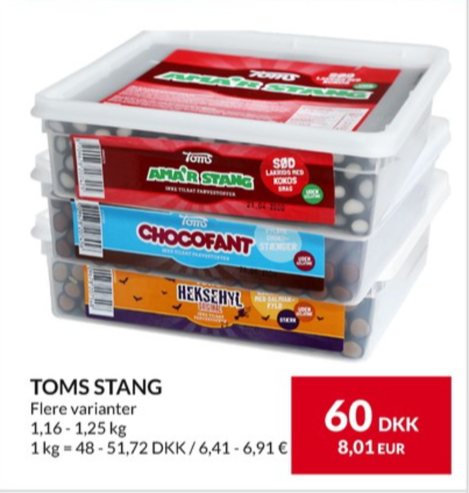 Toms Amarstang, Slikstænger