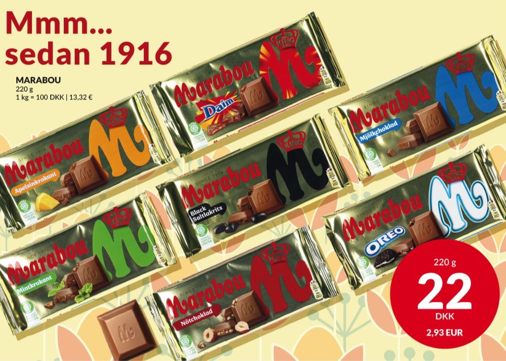 Marabou Daim, Chokoladeplade 