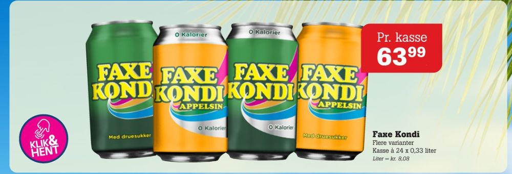 Faxe Kondi 0 Kalorier, Sportssodavand 24 pk.