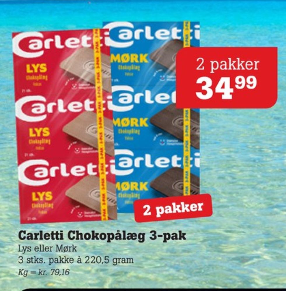 Carletti Den Lyse, Pålægschokolade Lys