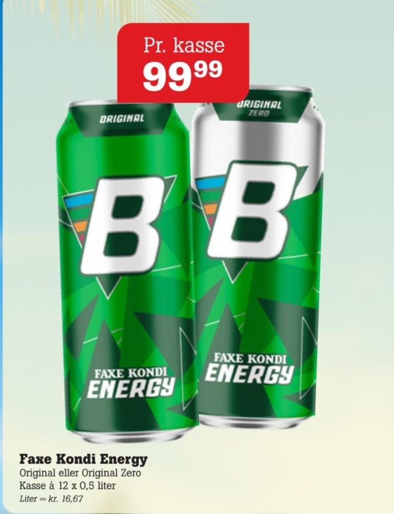 Faxe Kondi Booster Zero, Energidrik 12 pk.