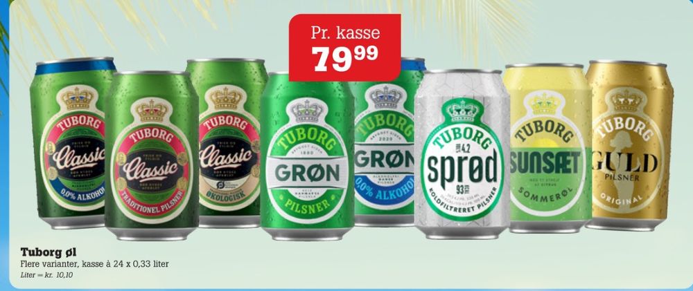 Tuborg Grøn Sunsæt, Øl 24 pk.